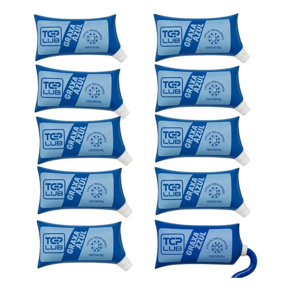 Kit C/10 Graxa Azul Especial Para Rolamentos Un 80G Top Lub