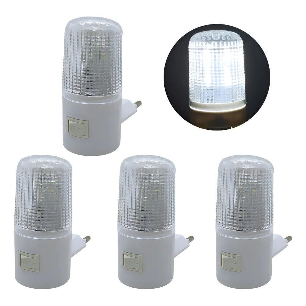 Kit 4 Luminária De Tomada Abajur Led Mini Luz Noturna Bivolt