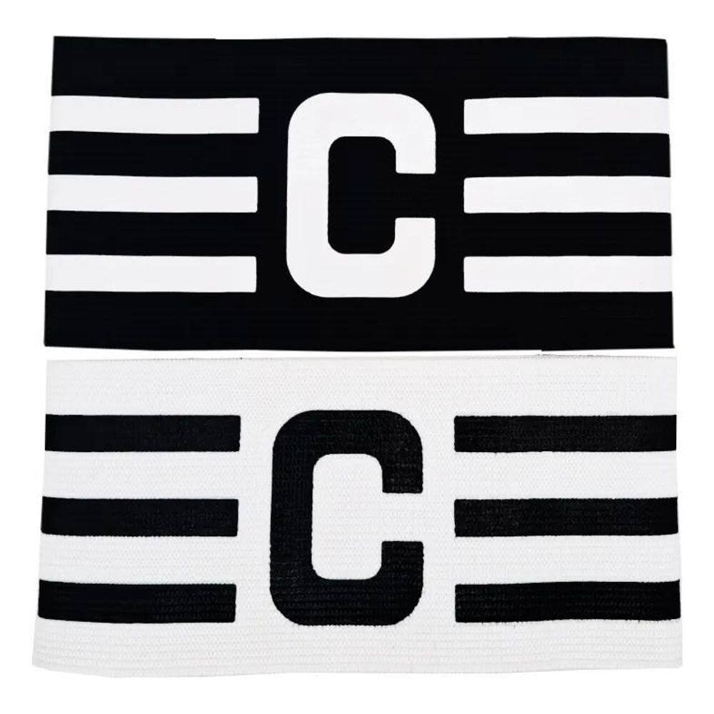 2X Kit 2 Faixas De Capitão Futebol Preta E Branca Alvi Negra