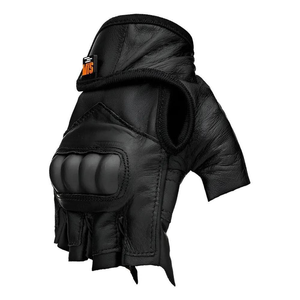 Luva Motoqueiro Couro Cano Curto Meio Dedo Com Proteçã Gg