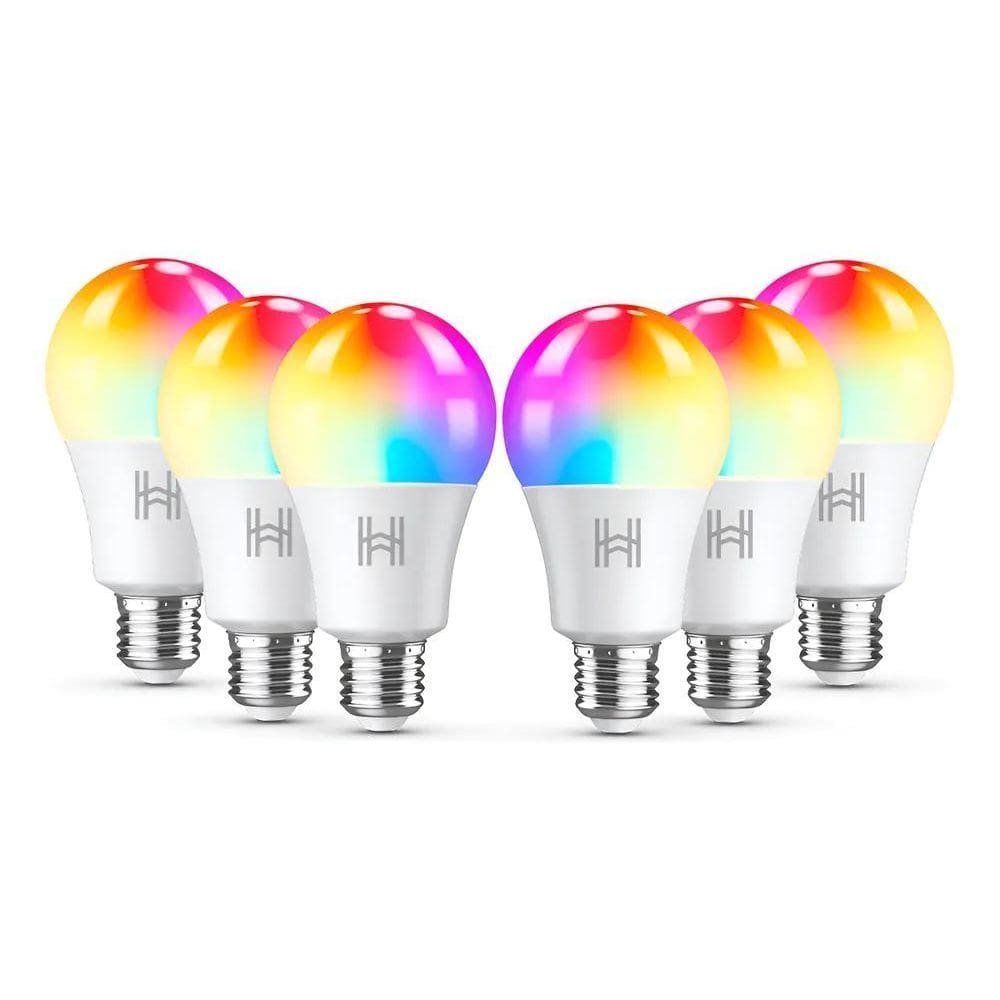 Kit 6 Lâmpadas Inteligente Led 10W Rgb Wifi Smart Alexa Goog
