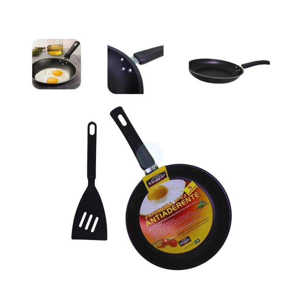 2 Panquequeiras Frigideiras Antiaderente Alumínio C Espátula
