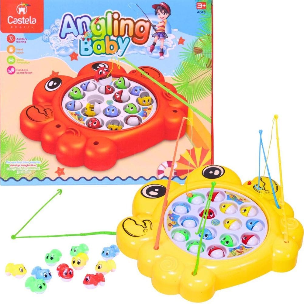 Brinquedo Pega Peixe Pesca Maluca Infantil Amarelo - Castela