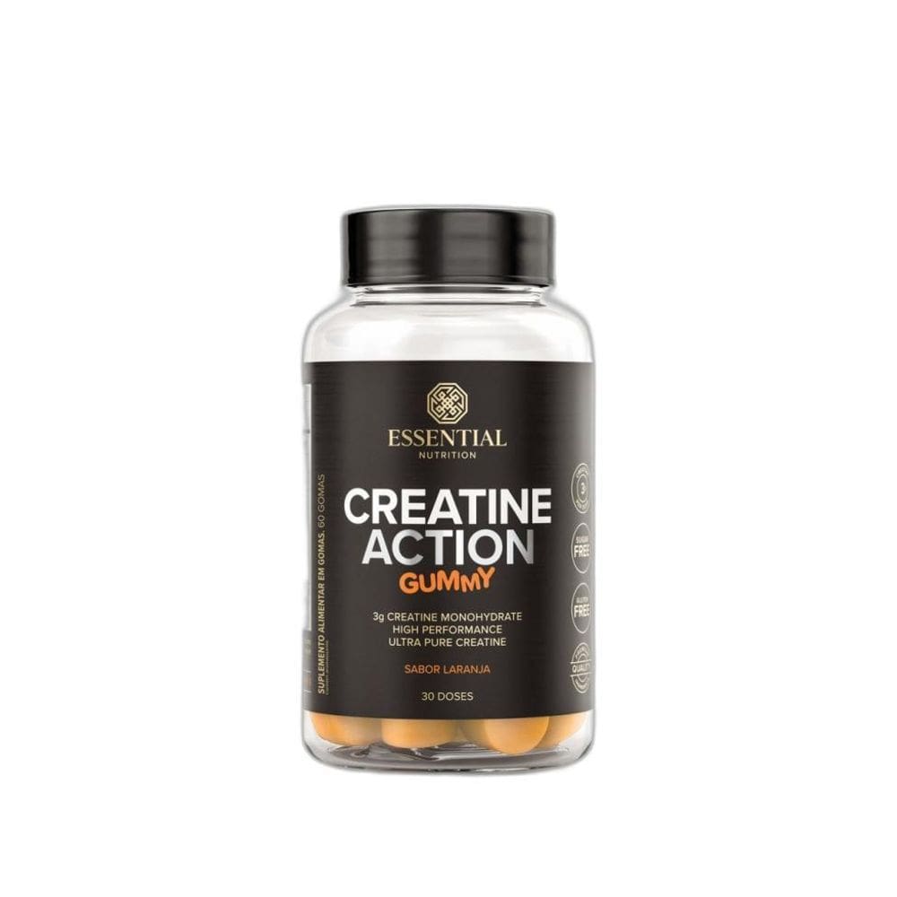 Creatine Action Gummy  240G  - 60 Gomas - Sabor: Laranja