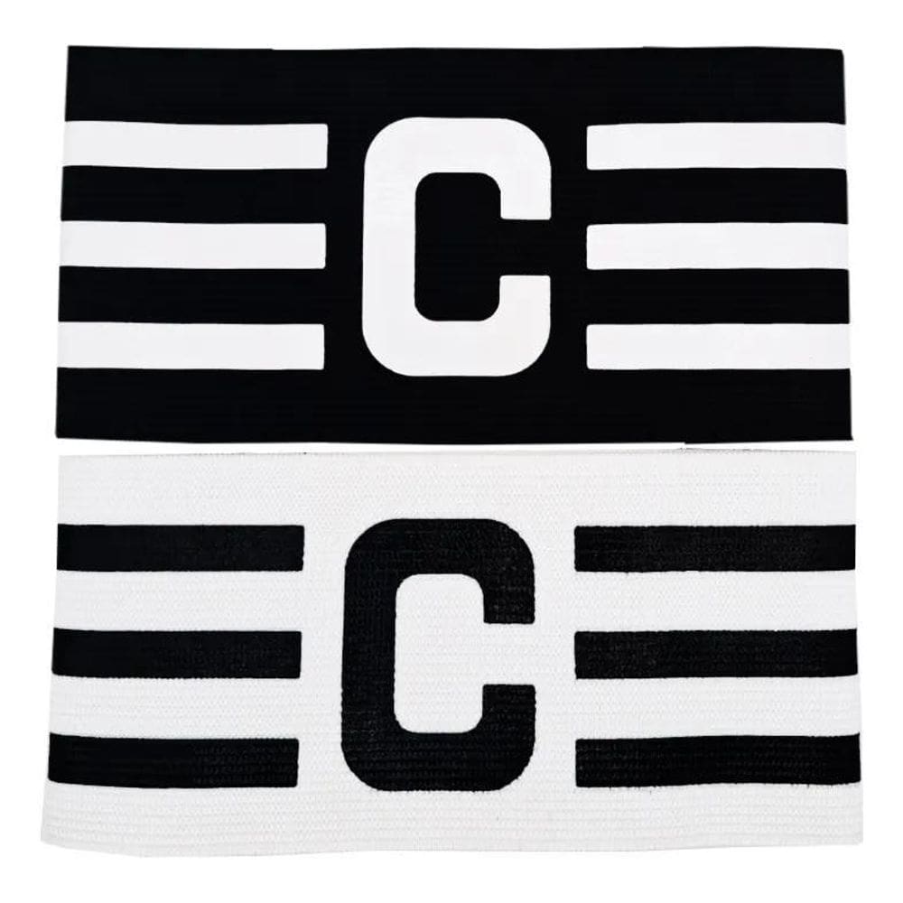 2X Kit 2 Faixas De Capitão Futebol Preta E Branca Alvi Negra