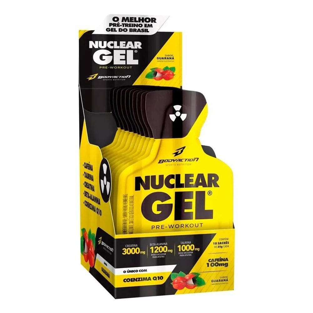 Pre Treino Nuclear Rush Gel 10 Sachê Bodyaction Sabor