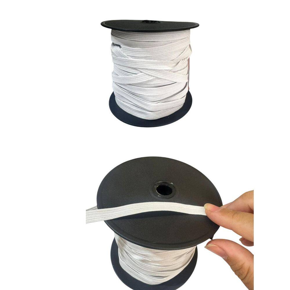 Kit 5 Elásticos Chato Número 16 De 0.9Mm Branco De 50M