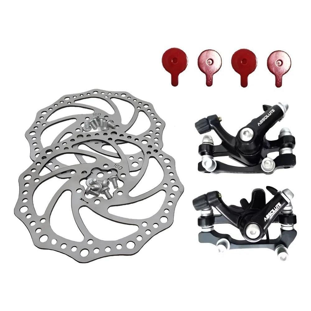 Kit Freio A Disco Bicicleta Mecânico Absolute Bike Aro 26 29