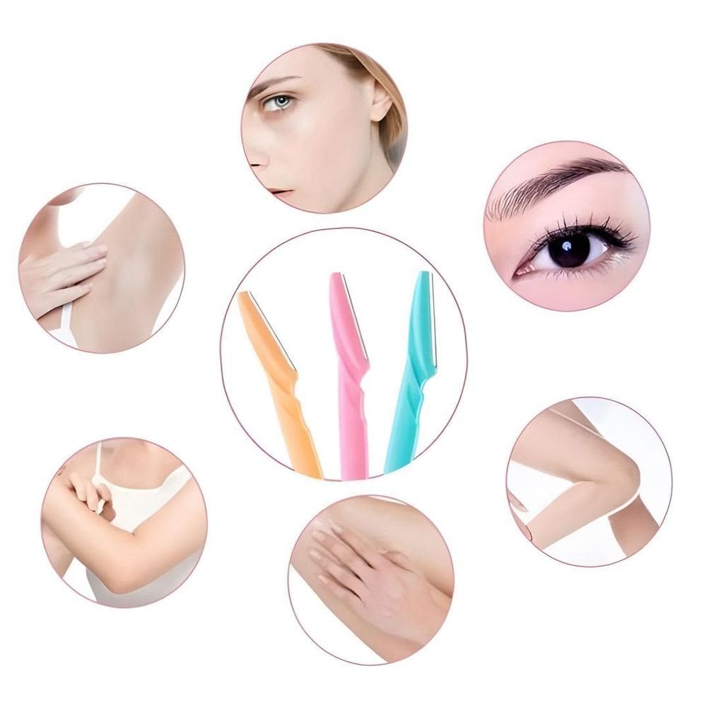 Kit 6 Lâminas Sobrancelha E Rosto Navalha Depilação Completo