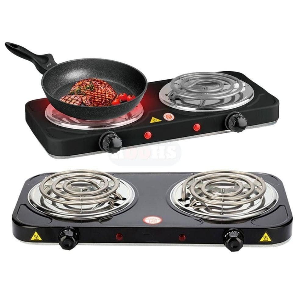 Fogão Elétrico 2 Bocas Portátil 2000w Mini Fogareiro Camping Cozinha Viagem 220v