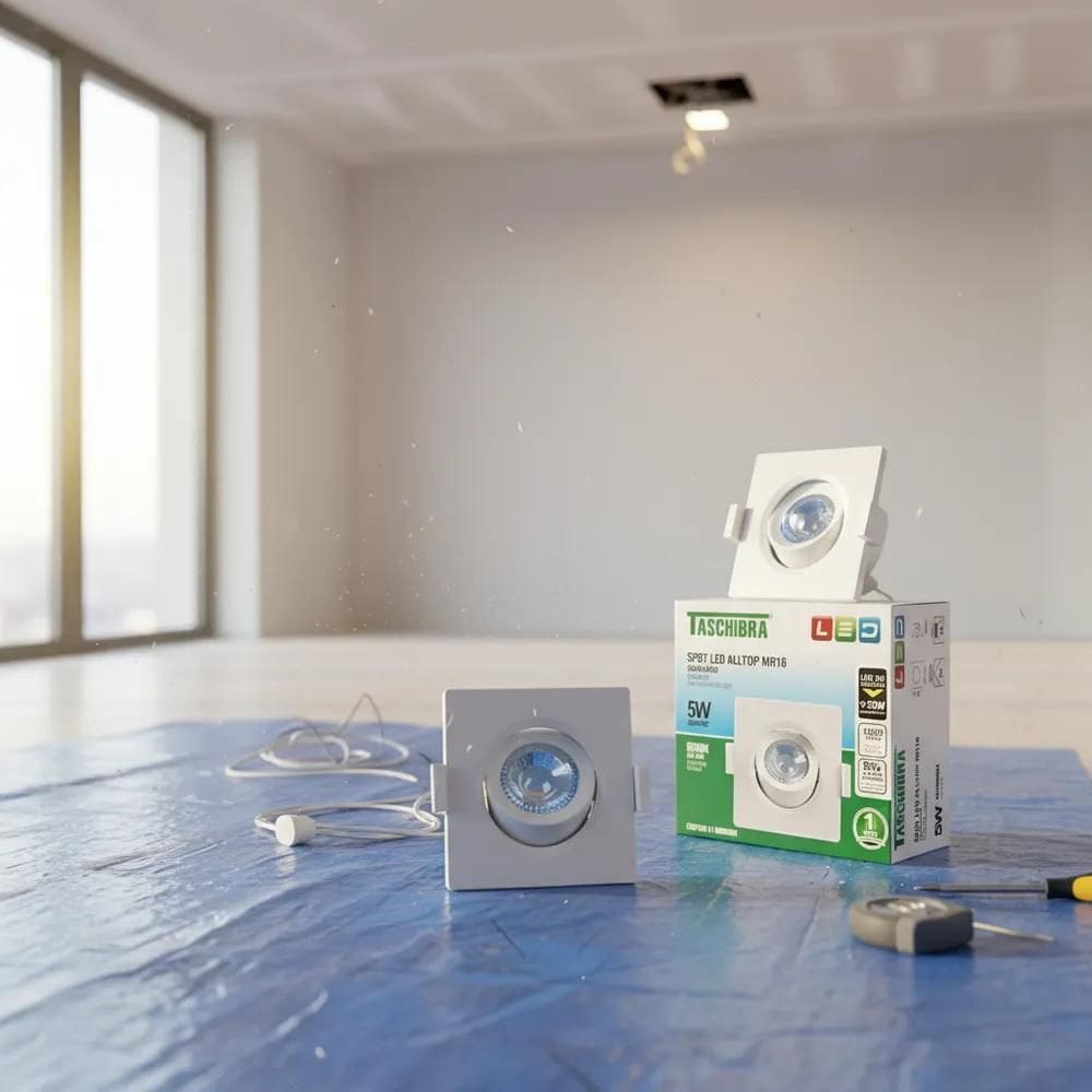 Kit C/10 Peças Spot Led Quadrado 5W Branco Frio - Taschibra