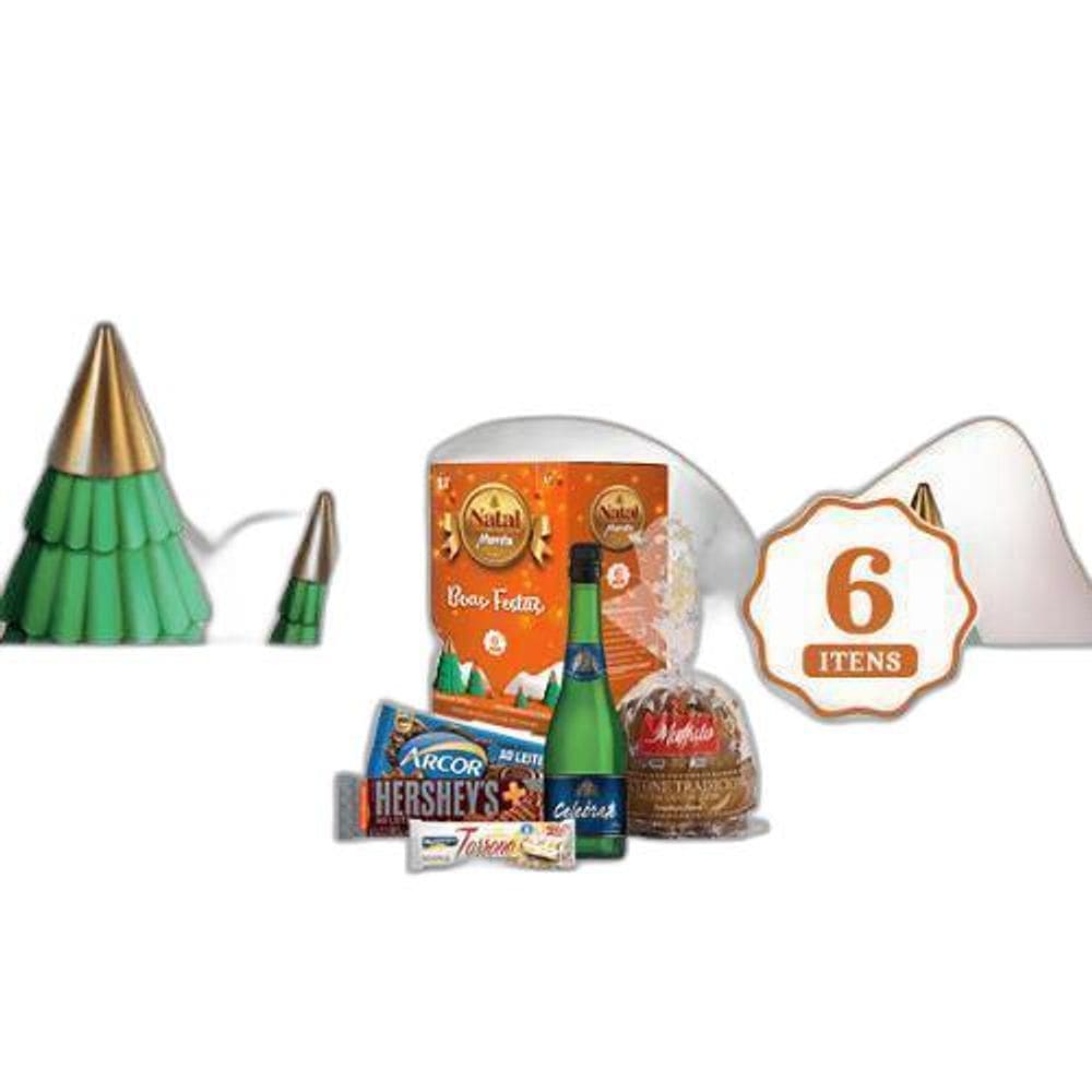 Cesta De Natal Boas Festa 6 Itens