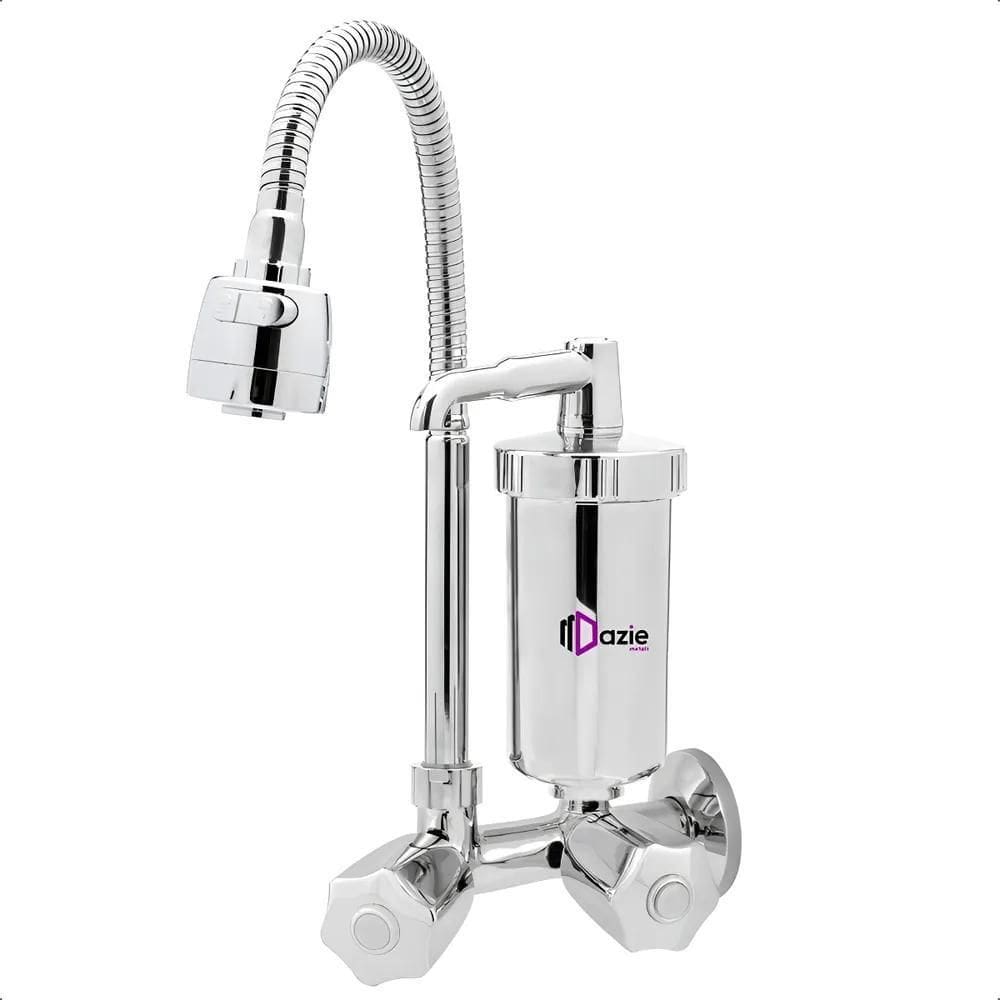 Torneira Com Filtro Cozinha Parede Gourmet Abs C50 Bica Flex