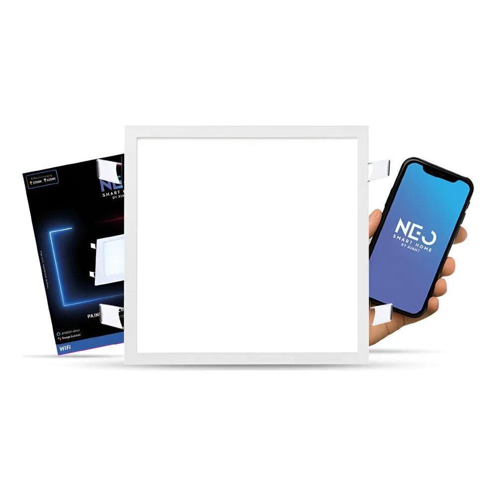 Painel Led Plafon Smart Embutir Inteligente Wifi 24W 2700K A