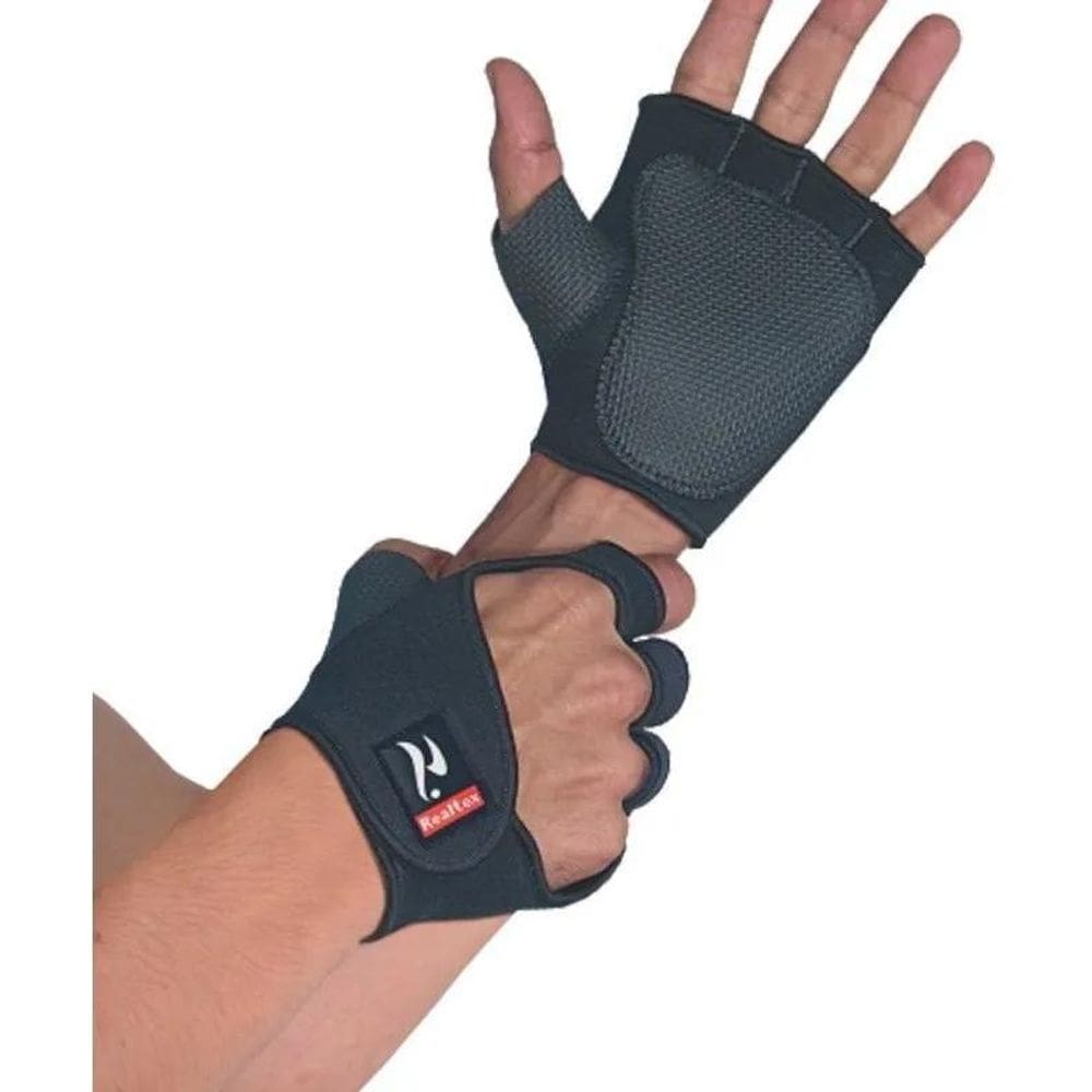 Luva Protetor De Palma Com Polegar Realtex Treino Cross Pret