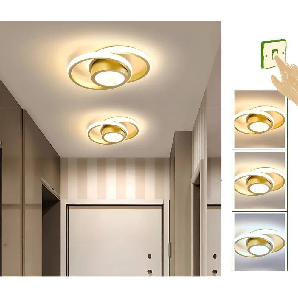 Luminária Teto Moderna Plafon Sobrepor Redondo Luz 3/1 Cor D