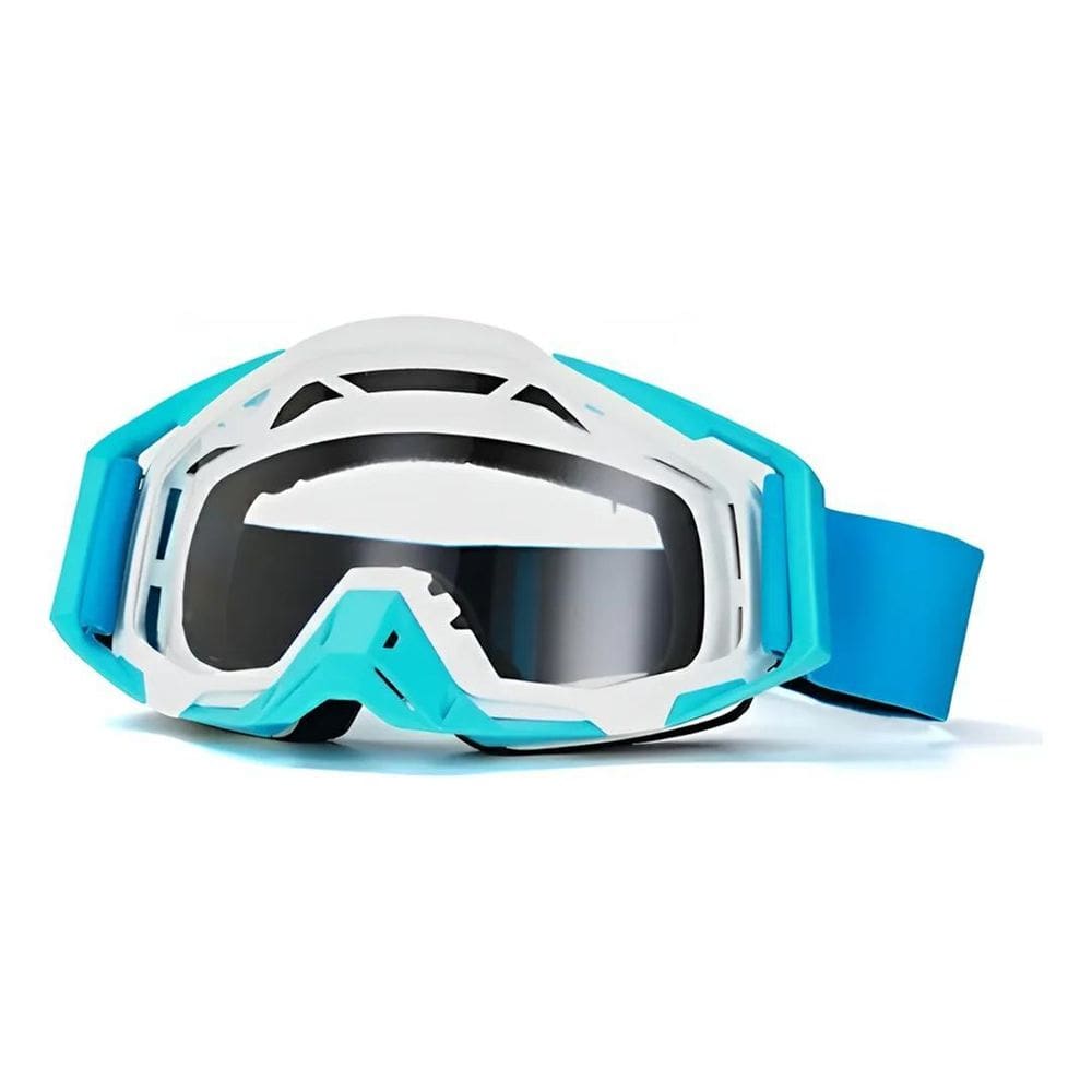 Óculos Motocross Enduro Trilha Importado Cinza/Azul Padrão