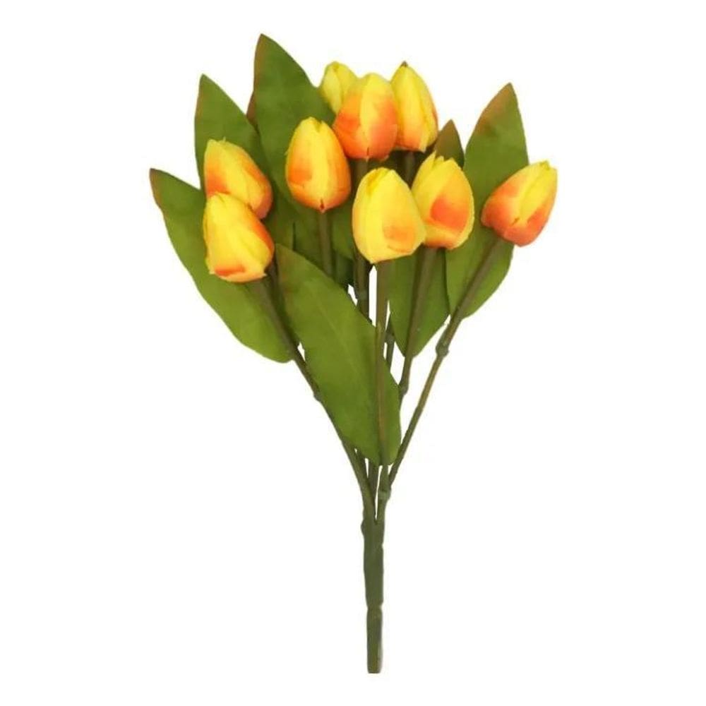 Buquê De Tulipa Artificial Dec Amarelo