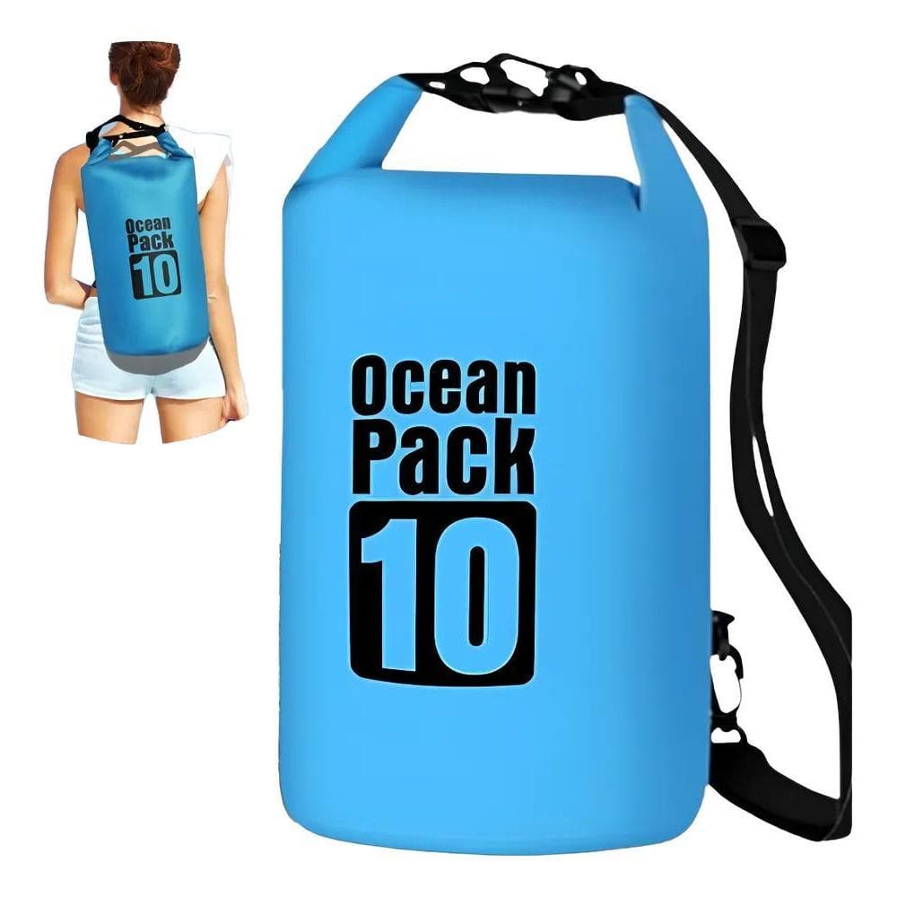 Saco Estanque Prova Agua 10 Litros Mochila Impermeável Azul