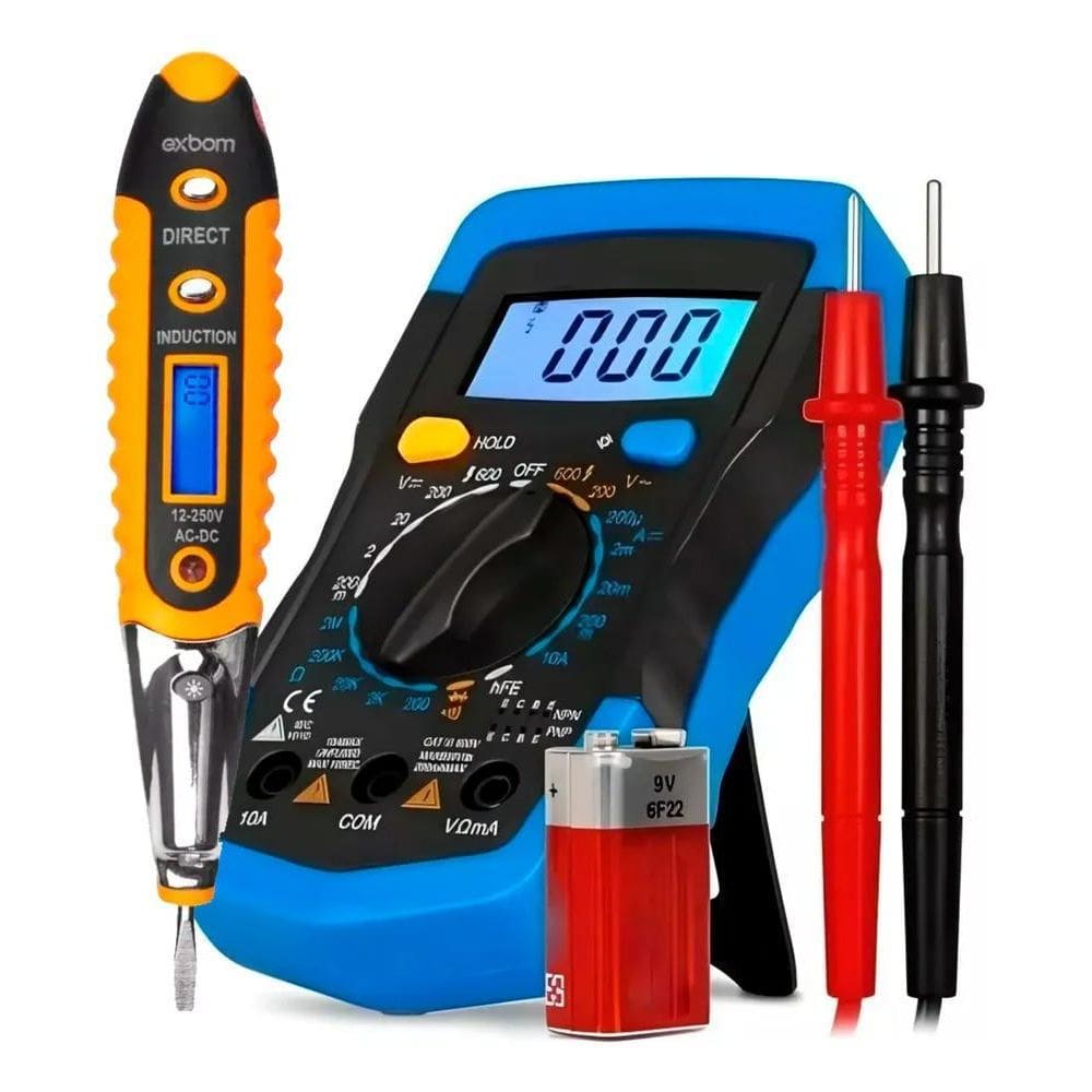 Multímetro Digital Portátil Com Beep + Caneta