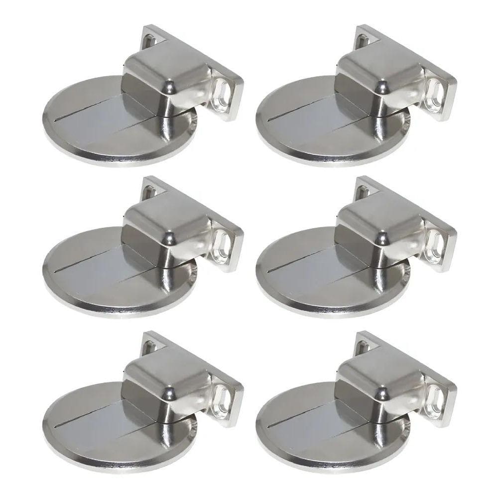 6 Prendedor De Porta Magnético Renna Aço Cromado Adesivo 3M