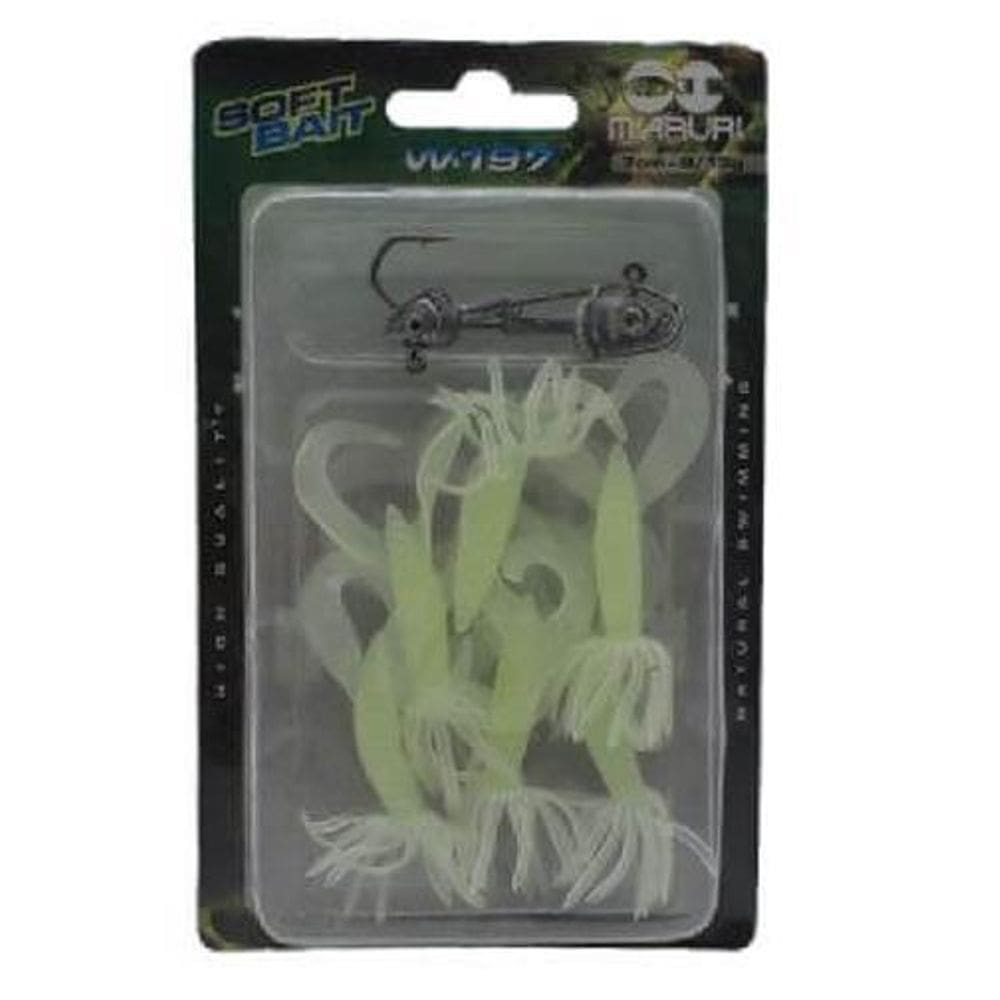 6 Isca Artificial Pesca Soft Polvo 7Cm 2 Anzol Jig Head