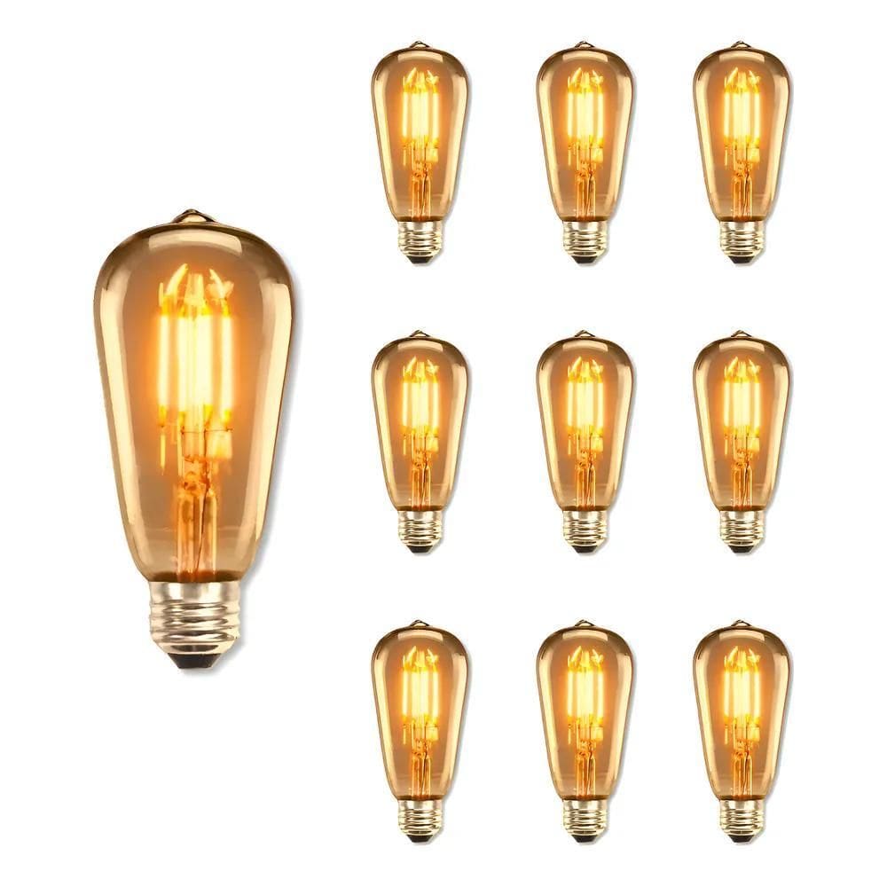 Kit 10 Lâmpadas St64 Filamento Led Homefy Decorativa Retrô V
