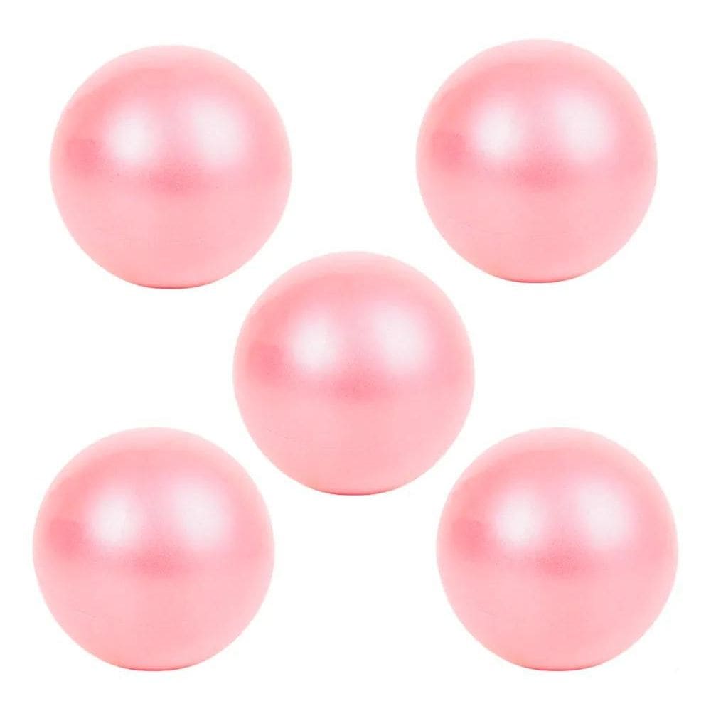 Kit 5 Mini Bola Overball 25Cm Yoga Pilates Fisio Funcio Rosa