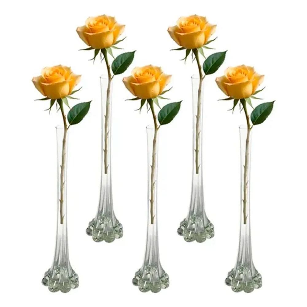 Kit 10 Solitários De Vidro Flor Casamento 20Cm +  - I