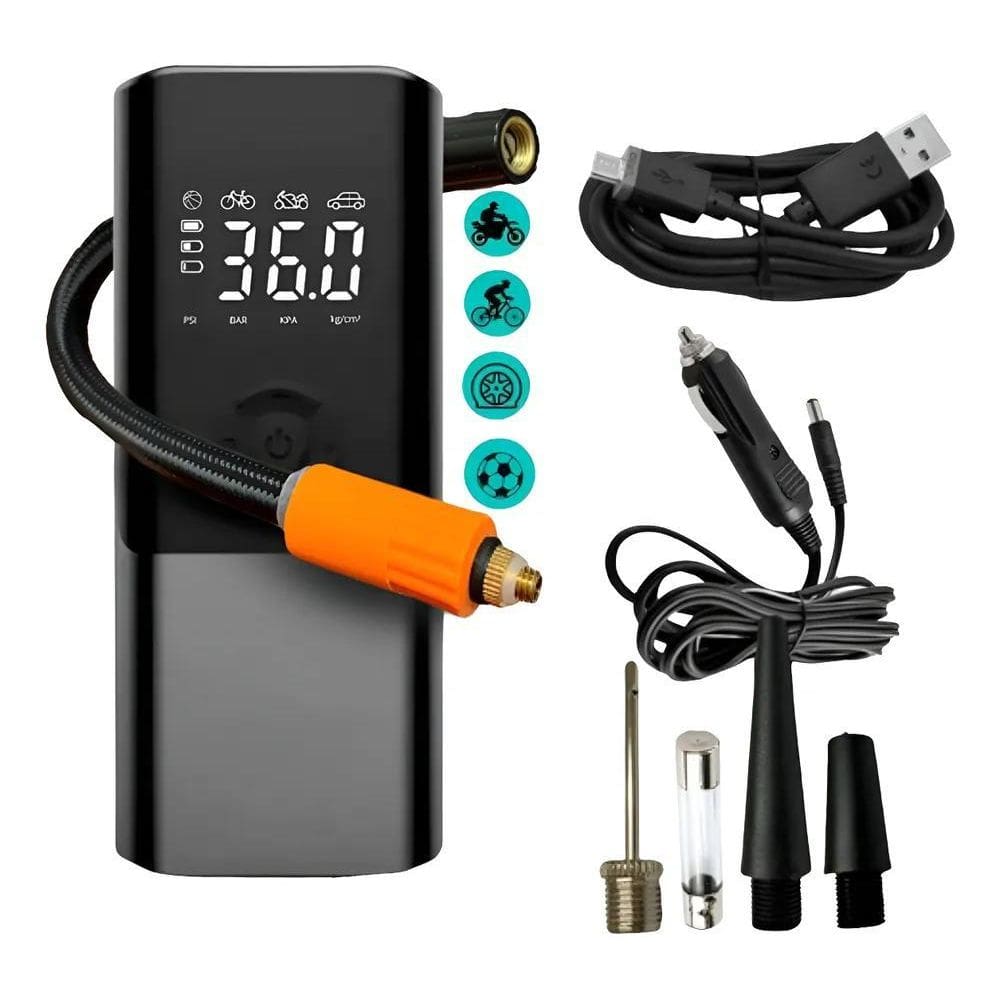 Mini Compressor De Ar Potente Portátil 150 Psi Carros Preto