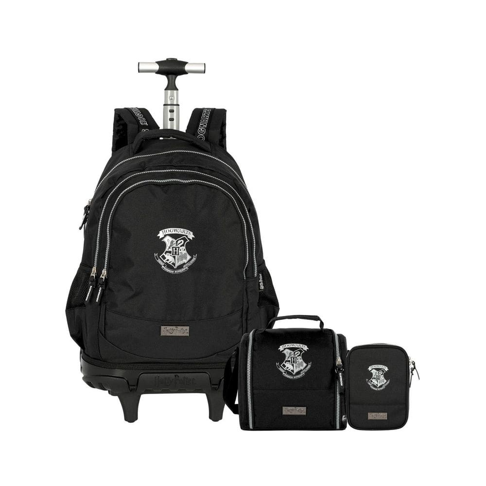 Kit Harry Potter Mochila Rodas + Lancheira + Estojo Box Pt