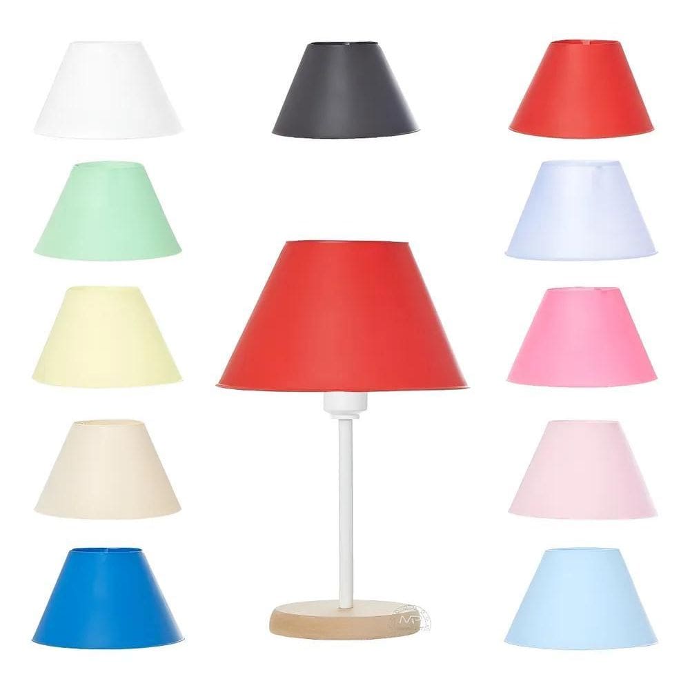 Abajur Luminaria De Mesa Com Cupula 17Cmx27Cm Vermelho