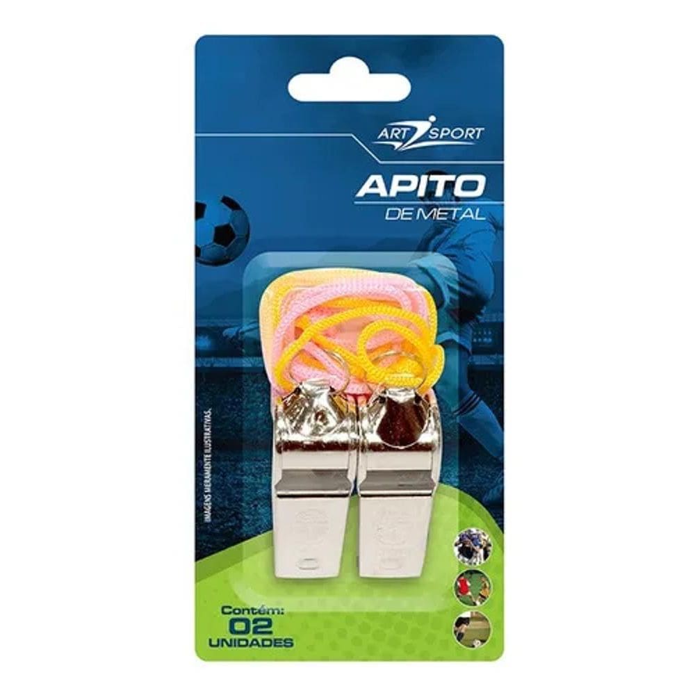 2X Apito De Metal Com Cordão Art Sport 2U