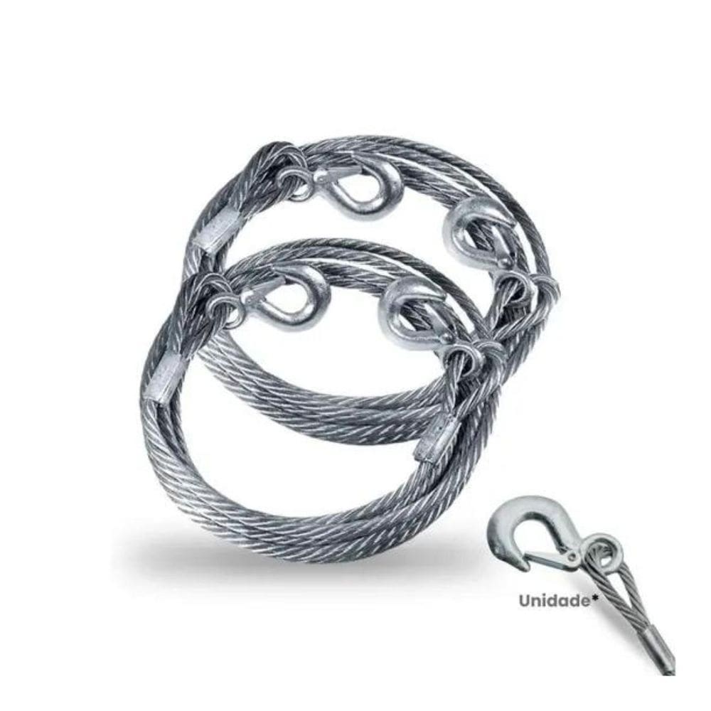 Cabo Aço Reboque Automotivo 4M 5T Carro Barco E Jet Ski