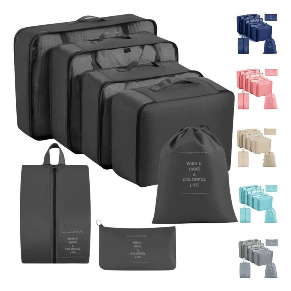 2X Organizador De Malas Bolsas De Viagem Kit Necessaire 7 Pe