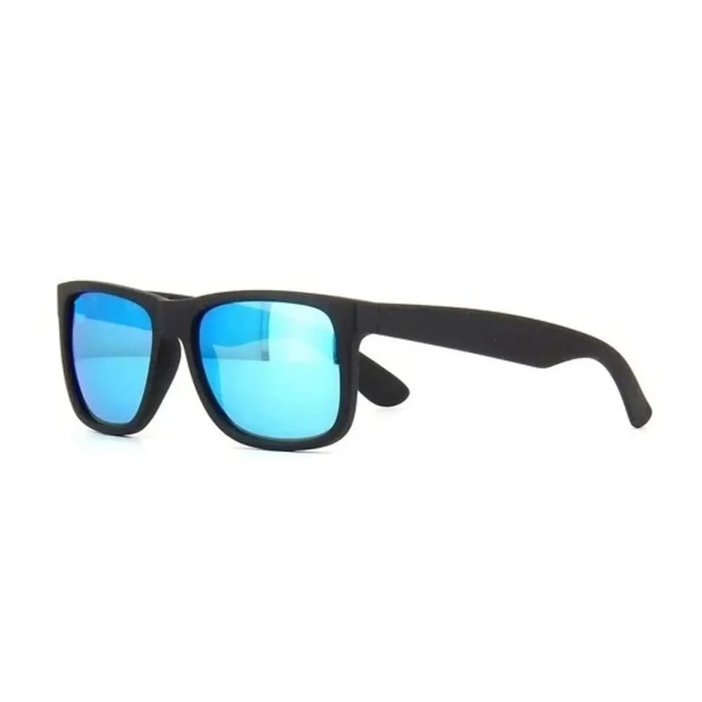Óculos Escuro Azul Espelhado Polarizado Quadrado Clássico Uv