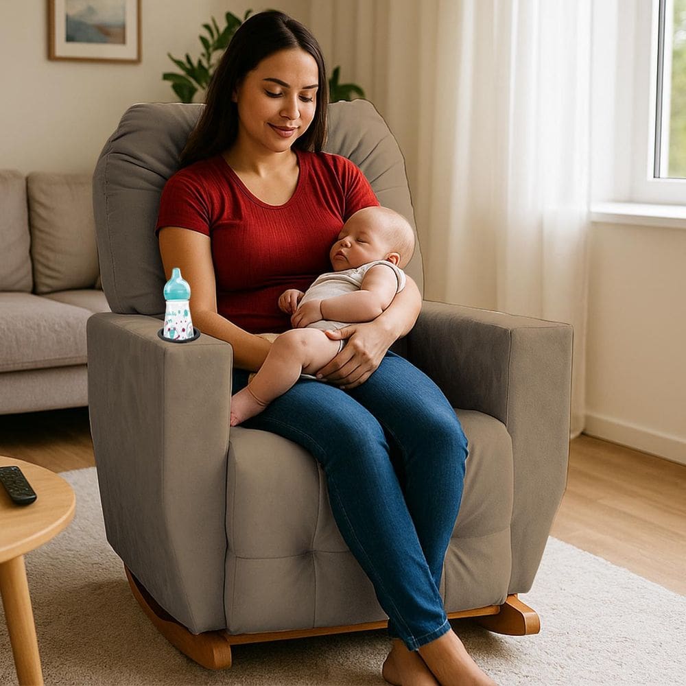 Poltrona de Amamentação Balanço Antonella Puff Cacau