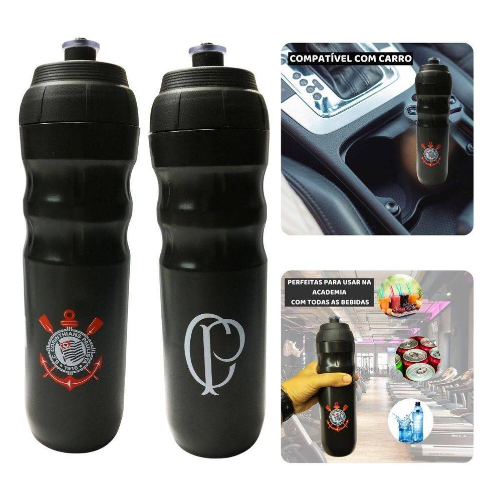 Kit 6Un Squeeze Top Térmica 550Ml Garrafa Preto Academia