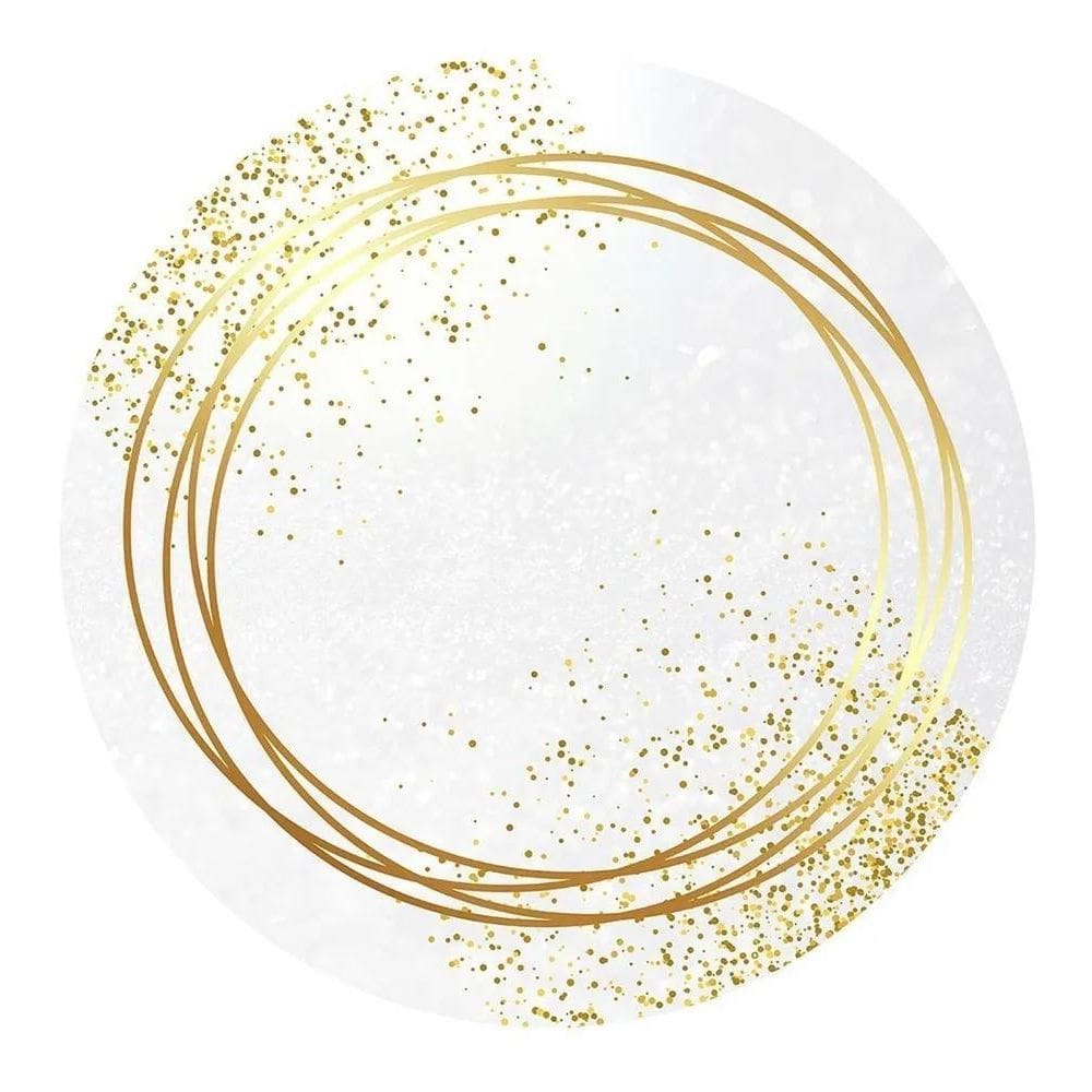 Painel De Festa Redondo Decoração De Geométrico Dourado Bran