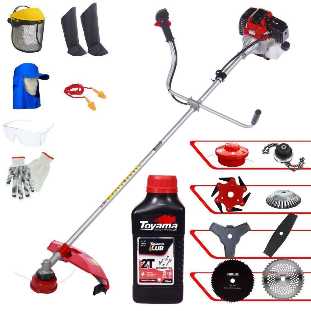 Roçadeira Rt52l + 6 Facas + Escova + Epi + óleo Toyama 2t