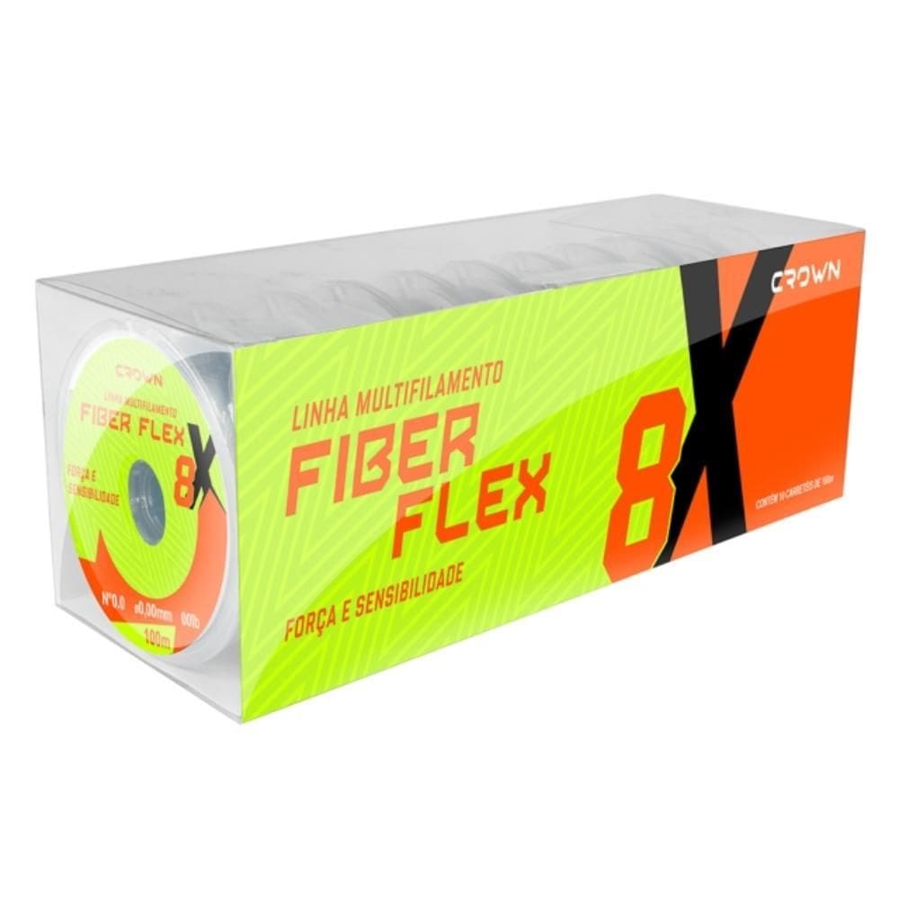 Crown Linha Multi Fiber Flex 8X Orange 35Mm 70Lb 100M Cx 10U