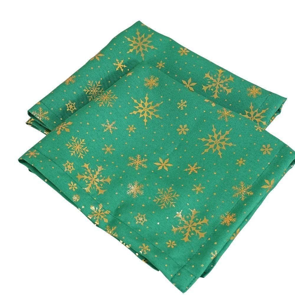 Kit 6 Guardanapos Lumine Natal 42cm X 42cm 100% Poliéster Tecido Oxford - Verde