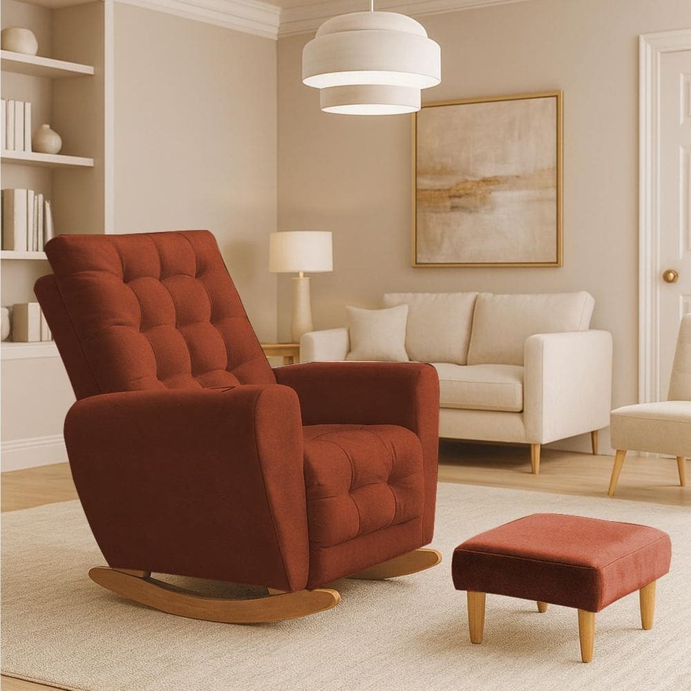 Poltrona Amamentação Base Balanço Cecilia TerraCota