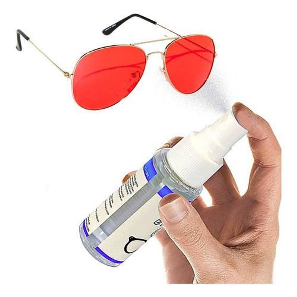 Kit 100 Sprays Limpa-Lentes 25Ml + 100 Toalhas De Microfibra