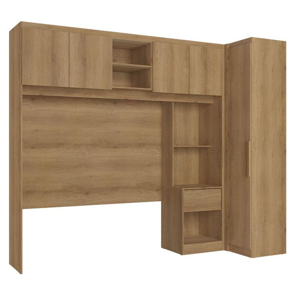 Quarto Modulado Casal 5 Portas 2 Peças Modulare Capuccino Acetinado - THB