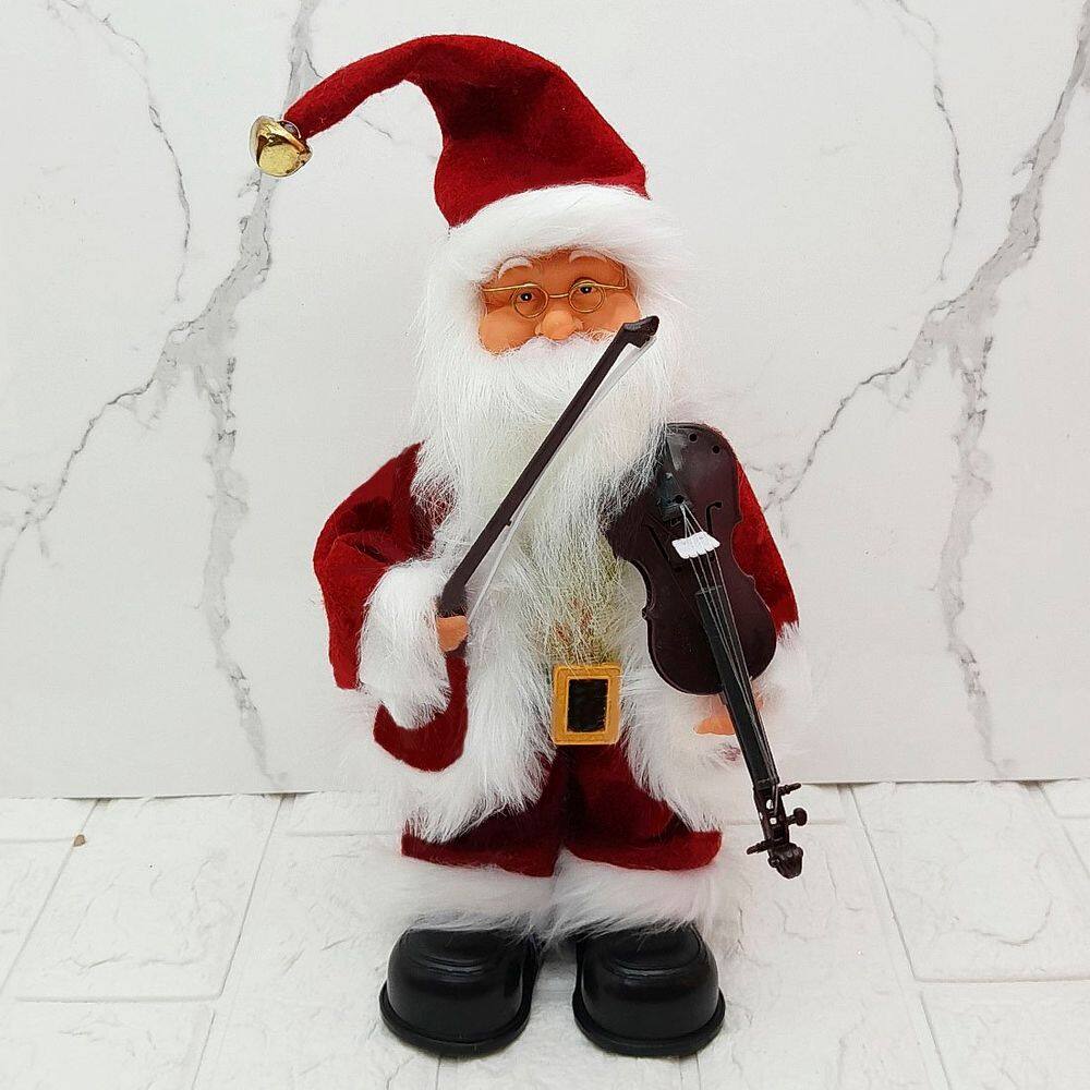 Boneco Papai Noel Musical Com Movimentos Natal Enfeite 28cm