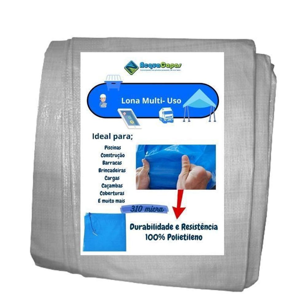 Lona Polietileno 10X8 Grossa 300 Micras Multiuso Impermeável