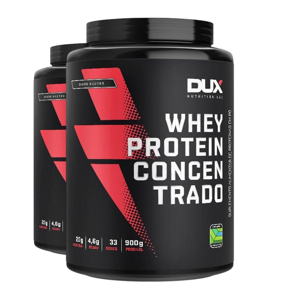 Kit 2 Whey Protein Concentrado Dux Sabor Neutro 900G