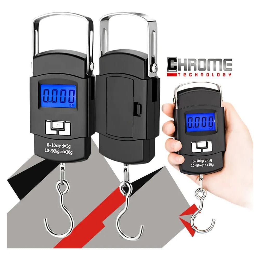 2X Balança Digital Peixe Pesca Gancho Pendurada De Mão Portá