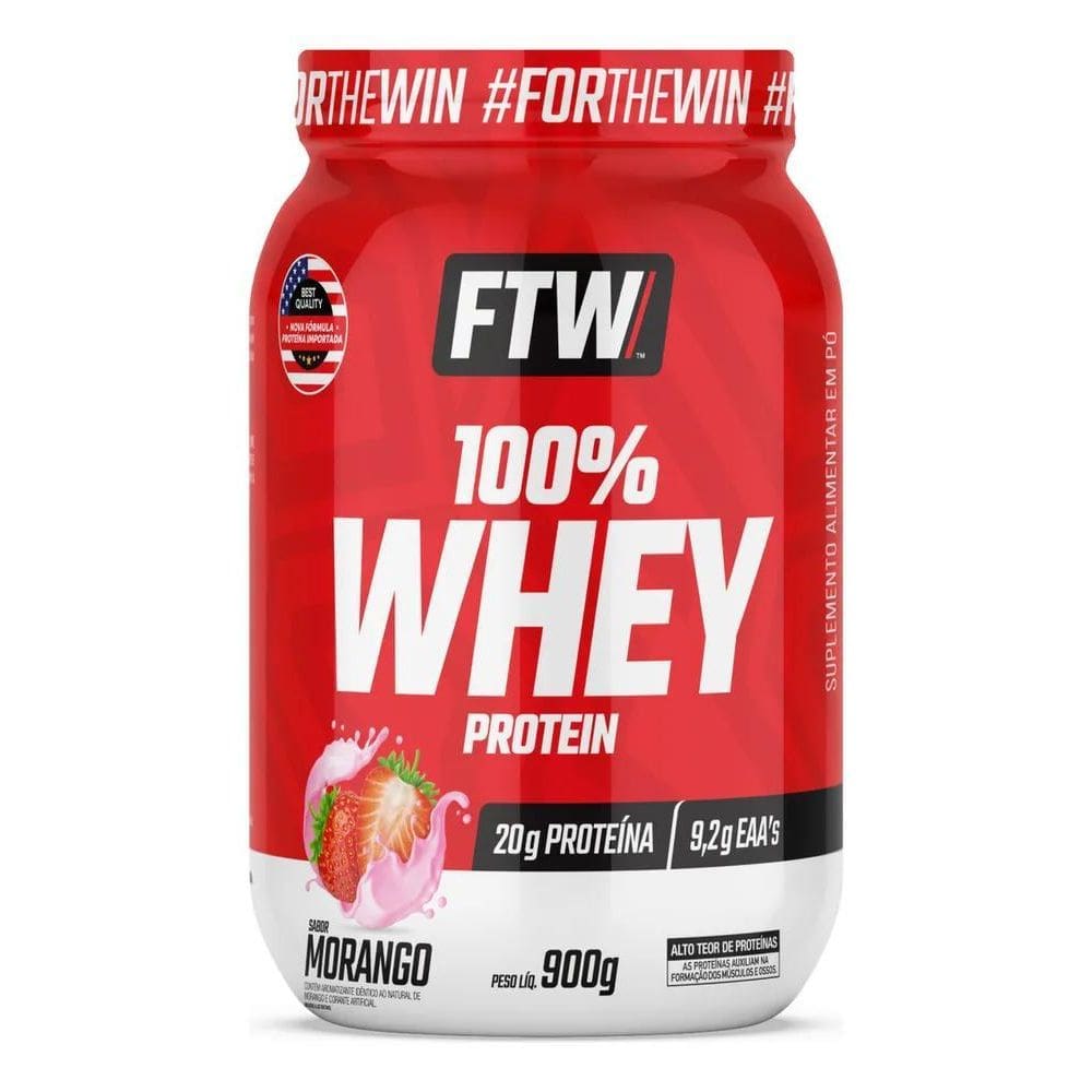 2X Whey Protein 100% Concentrado Pote 900G Sabor Morango - F